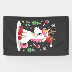 Lona Unicornio de Navidad Lindo Mágico Xmas Niñas Peque