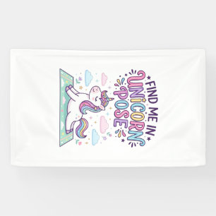 Lona Unicornio Encuéntrame en la Pose de Unicornio Impr