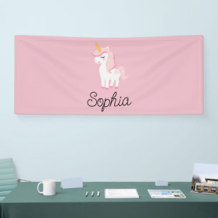 Lona Unicornio, hadas, magia - Nombre personalizado