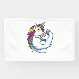 Lona Unicornio Musculoso - Cuerpo de Fitness Mágico Div