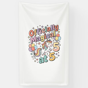 Lona Unicornio Oficialmente Mágico a los 5 Diseño de Fo