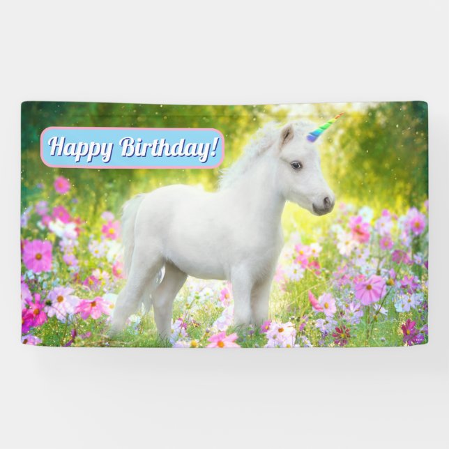 Lona Unicornio Poni Blanco (Horizontal)