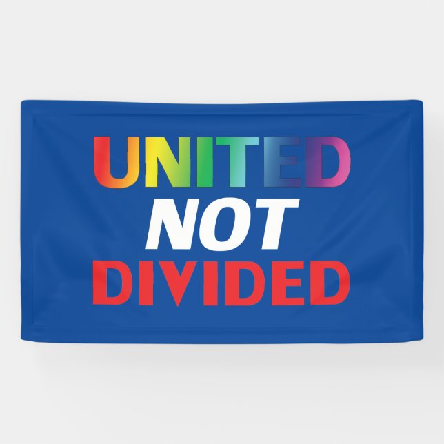 Lona Unidos no dividido - rojo, blanco, azul, lgbtq (Horizontal)