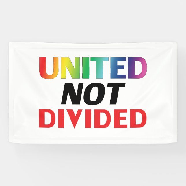 Lona Unidos no dividido - rojo, blanco, azul, lgbtq lgb (Horizontal)