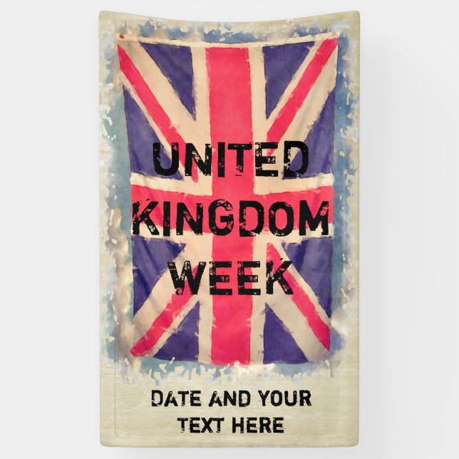 Lona UNION JACK FLAG grunge + tu idea (Vertical)