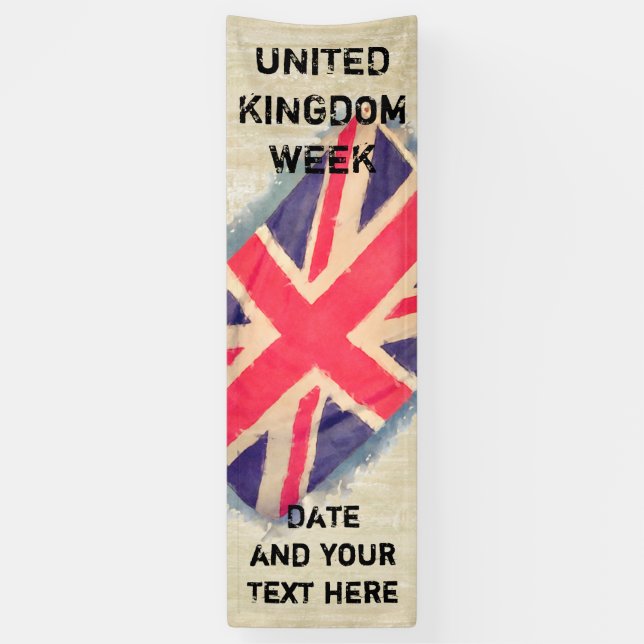 Lona UNION JACK FLAG grunge + tu idea (Vertical)
