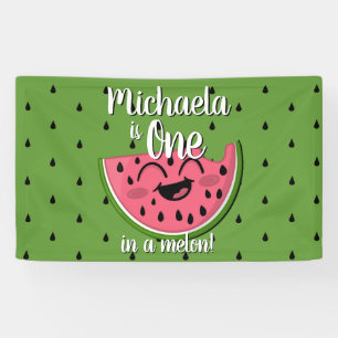 Lona Uno en Melón Cute Watermelon Green Birday