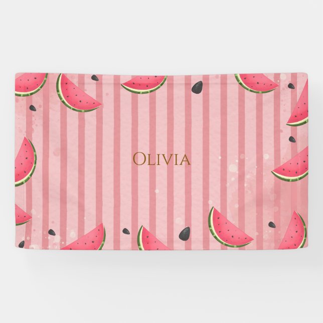 Lona Uno en un Melón | Colección del Primer Cumpleaños (Horizontal)
