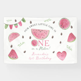 Lona Uno en un Melón Cute Chica primer cumpleaños