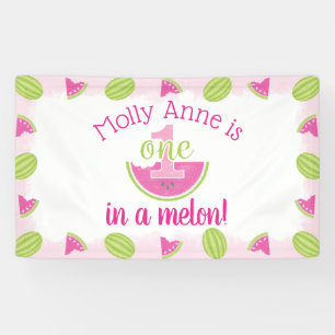 Lona Uno en un Melón Melón Chica Primer Cumpleaños