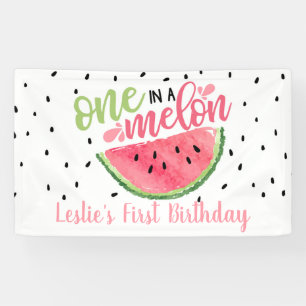 Lona Uno en una bandera del cumpleaños del melón - Lt