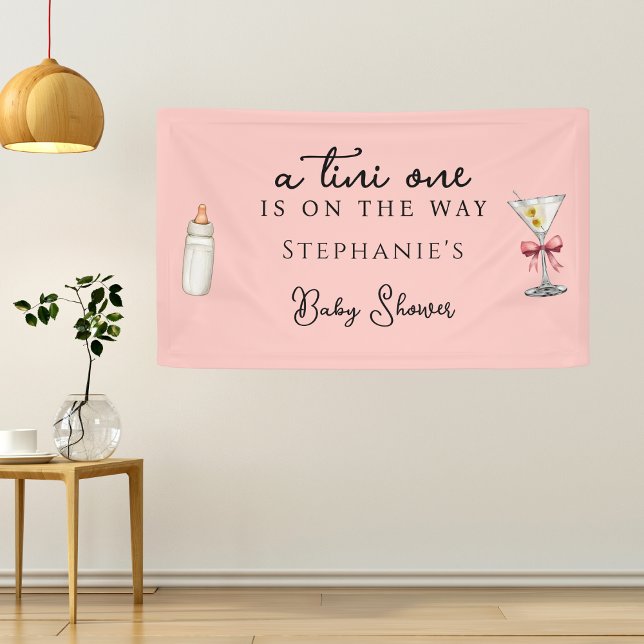 Lona Uno Tini One the Way Pink Martini Baby Shower (Subido por el creador)