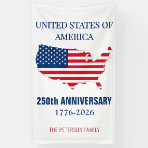 Lona USA 250º Aniversario Semiquincentenario Patriótico