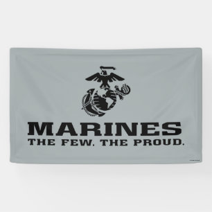 Lona USMC "Los pocos, el orgulloso" logo negro apilado