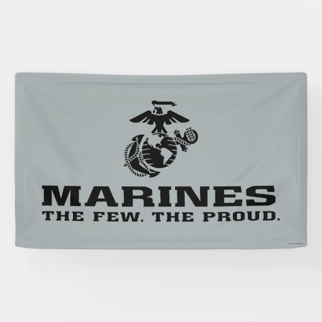 Lona USMC "Los pocos, el orgulloso" logo negro apilado (Horizontal)