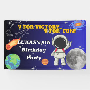 Lona V por la victoria V por diversión Cumpleaños de ni