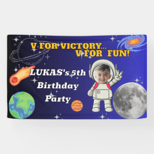 Lona V por la victoria V por diversión Cumpleaños del c