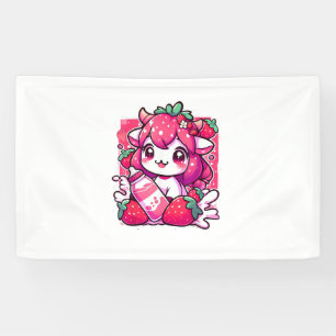Lona Vaca de fresa Kawaii Anime Fresa Leche _2_1