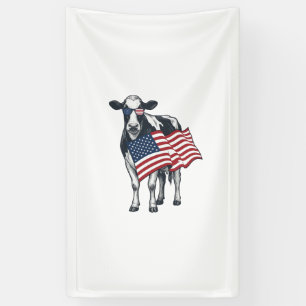 Lona Vaca Patriótica Bandera Americana Diseño de Grabad
