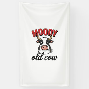Lona Vaca vieja malhumorada Diseño de camiseta de vaca