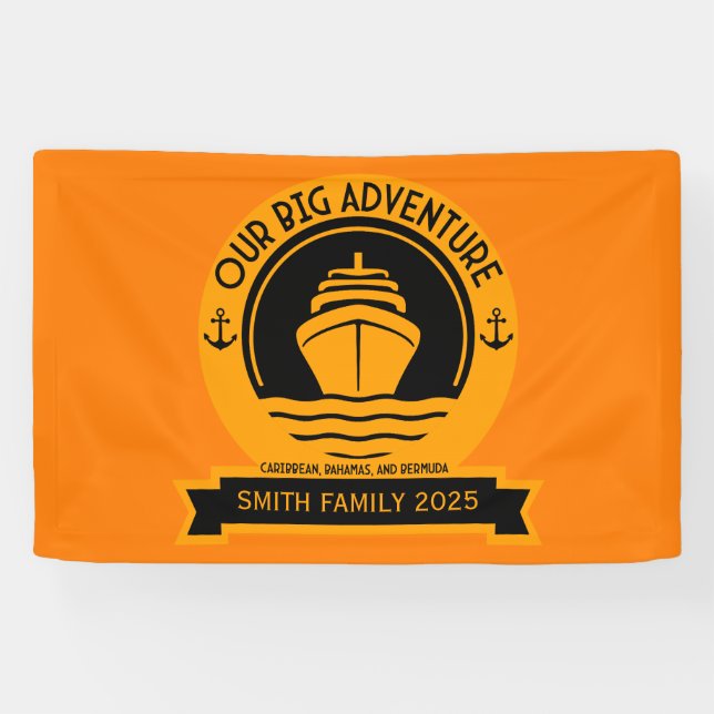 Lona Vacaciones de crucero en el Caribe (Horizontal)