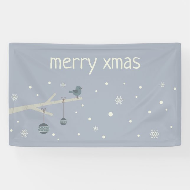 Lona Vacaciones invernales personalizado de aves gorjer (Horizontal)