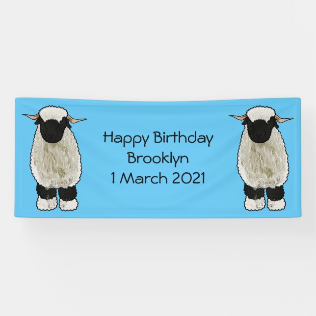Lona Valais Blacknose ilustracion personalizado ovino (Horizontal)