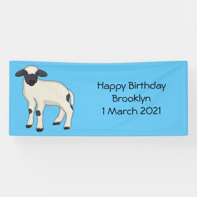 Lona Valais Blacknose ilustracion personalizado ovino (Horizontal)