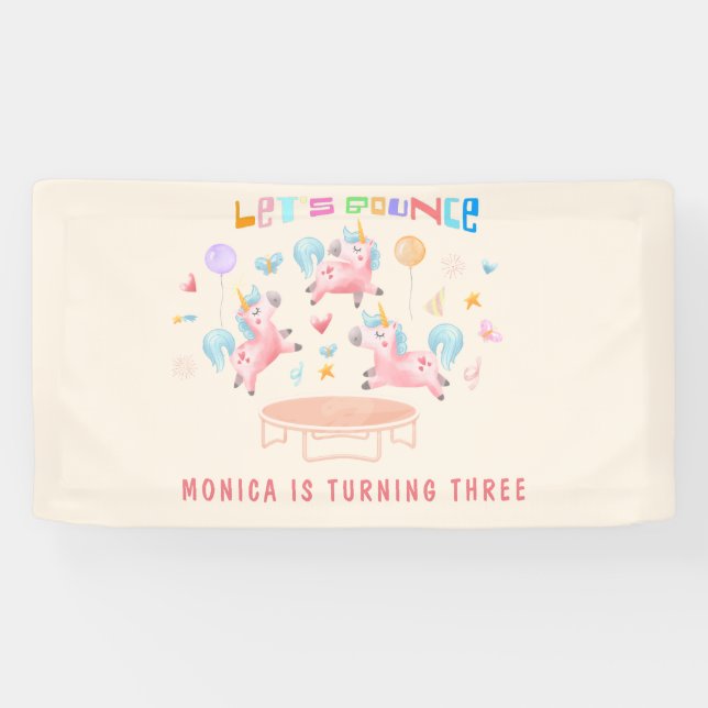 Lona Vamos a rebotar saltando el cumpleaños de los niño (Horizontal)