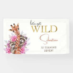 Lona Vamos a tener animales salvajes de safari niños fi