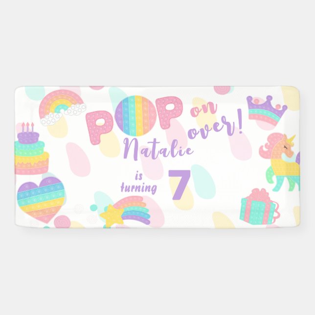 Lona ¡Vamos! Pastel pop it cumpleaños kid (Horizontal)