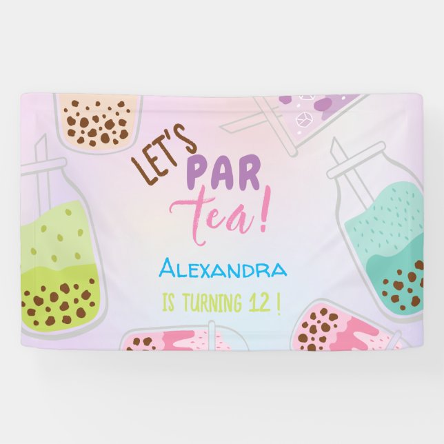 Lona Vamos por el cumpleaños del té bobba (Horizontal)