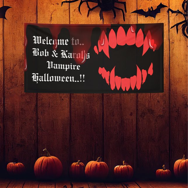Lona Vampiros Bite Halloween Party (Vampires Bite Halloween Party Banner)