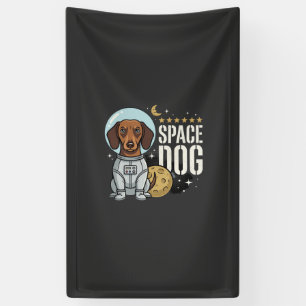 Lona Vector perro espacial astronauta Dachshund