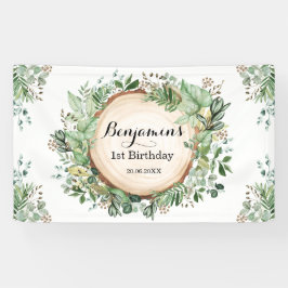 Lona Vegetación Rústica Primer Fiesta Neutral de Cumple