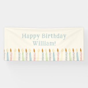 Lona Velas simples personalizadas felices de cumpleaños