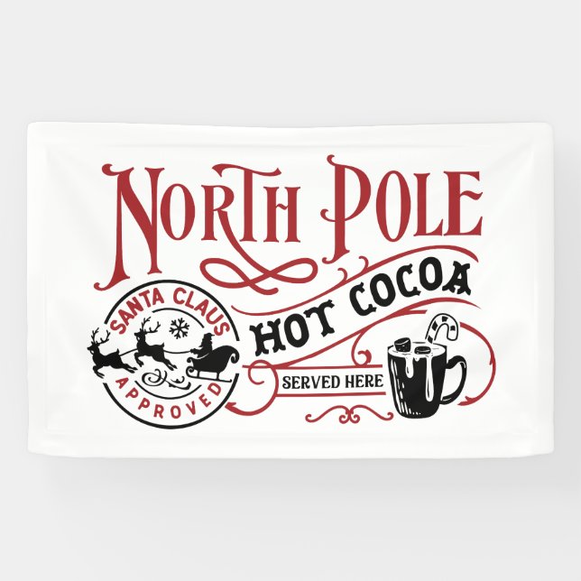 Lona Vendedores de bares de cacao caliente del Polo Nor (Horizontal)