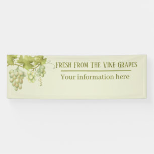 Lona vendedores de uvas frescas añaden texto puesto