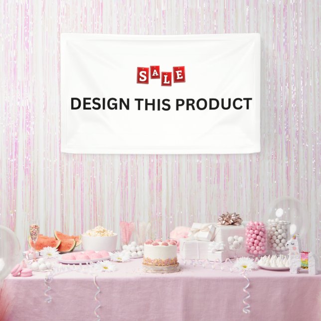 Lona VENTA! Banner - 3' x 5' - Interior - Personalizado (Fiesta)