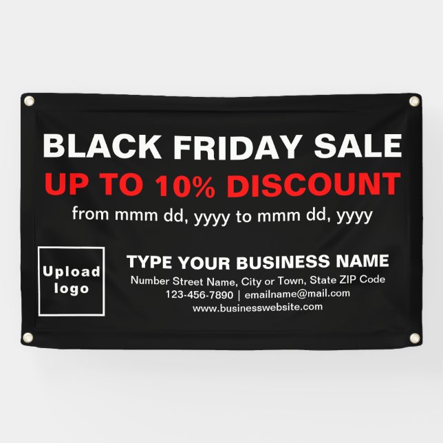 Lona Venta de Black Friday en Banner Black Rectangle (Horizontal)