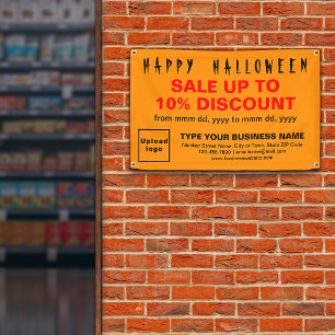 Lona Venta de Business Halloween en Rectángulo de Color