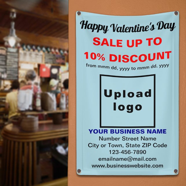 Lona Venta de Business Valentine en Banner Blue Light (Business Valentine sale on light blue banner. Signage to attract more customers.)
