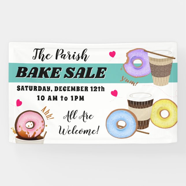Lona Venta de Donut y Café Bake (Horizontal)