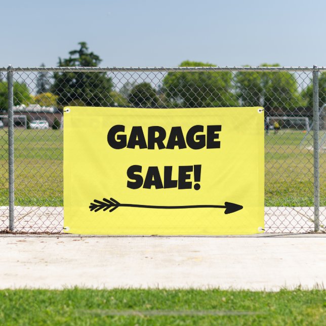 Lona ¡VENTA DE GARAGE! Banner de flecha (in situ)