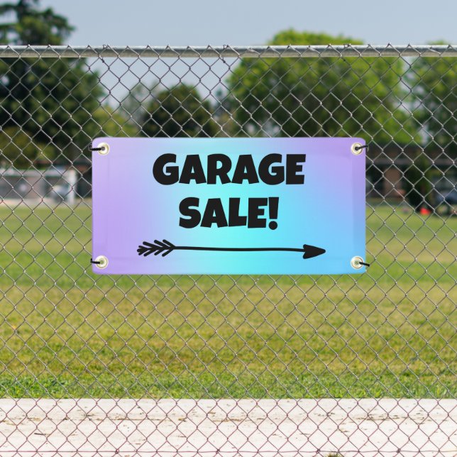 Lona ¡VENTA DE GARAGE! Banner de flecha (in situ)