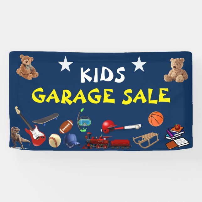 Lona Venta de garaje para niños (Horizontal)