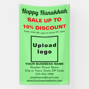 Lona Venta de Hanukkah de Negocios en Banner Verde Clar