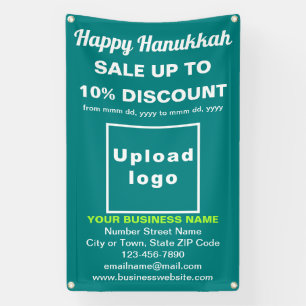 Lona Venta de Hanukkah de Negocios en Banner Verde Turq