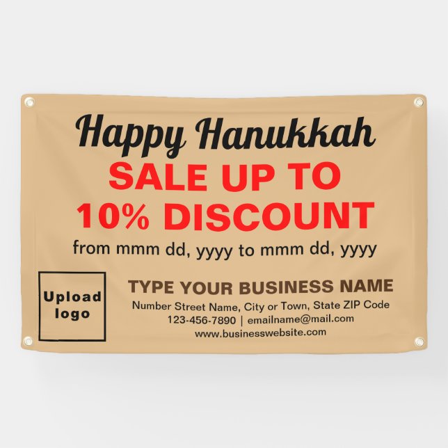 Lona Venta de Hanukkah de negocios en rectángulo marrón (Horizontal)