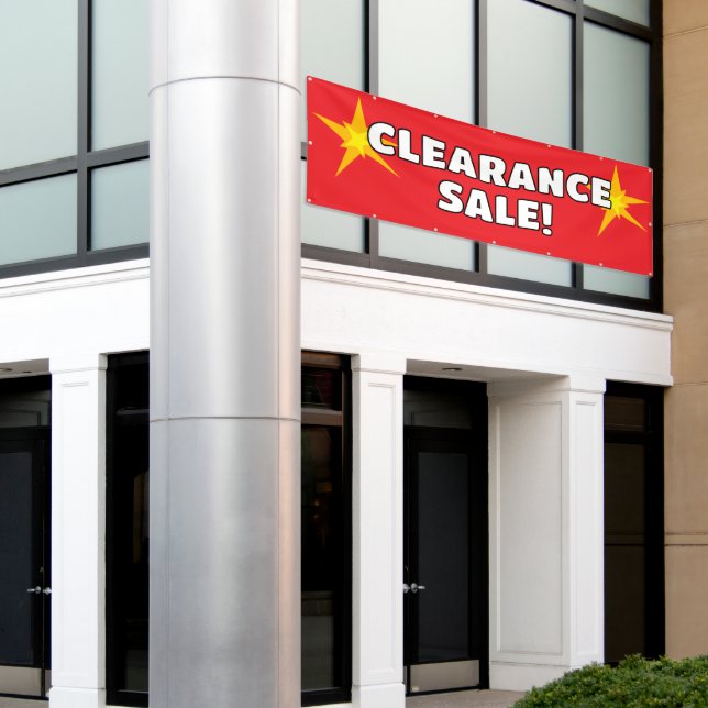 Lona Venta de Liquidación Estandarte Rojo (Edificio exterior)
